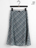 Kibel Geek Chic Ribbon Check Chiffon Midi Skirt