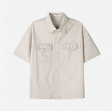 Bundry Waist Snap Pocket Short Sleeve Shirt