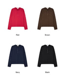 Peren cut-out henley neck long-sleeved T-shirt