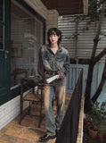 Desert washed wide denim