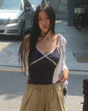 Lilfew Flower Lace Crop Sleeveless