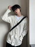 Cotton waffle pocket cardigan