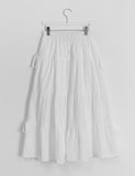 Hondas Nylon Ribbon Tiered Long Skirt