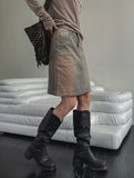 Dignal midi denim skirt