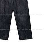 Comp raw pin tuck wide denim pants