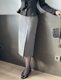 Keeville Brushed Slit Long Skirt