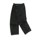 Wide one tuck denim pants