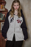 [2-WAY] Melody Patch Raglan Hood Zip-Up