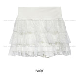 Lace Tiered Mini Skirt