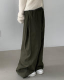 [A/M] Poning Cotton Banding Wide Pants