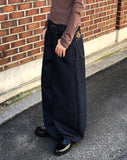 Nami Leopard Embroidery Patch Stitch Balloon Fit Denim Long Pants