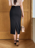 Laend Cool Basic Back Slit H-Line Skirt