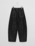 Hukel Curved Raw Denim Balloon Wide Pants