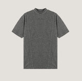 Week Diagonal Cut Half-Neck Short Sleeve Knit