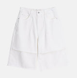 Lowd Adjust Wide Denim Bermuda Pants