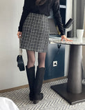 Komare Pearl Tweed H-Line Mini Skirt
