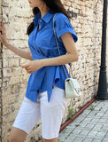 Capri Cotton Biker Half Slit Pants