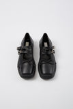 Ribbon twin buckle mary jane shoes