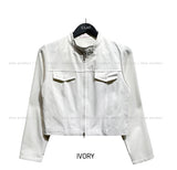 Liberal Crop Two-Way Biker Jacket