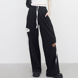 Pidyu Color Matching Side Slit Pants