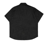 Denim open short sleeve shirt