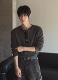 Esta Crop Waffle Henley Neck T-Shirt