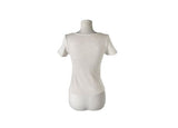 [MADE/more BASIC] Sisson Punching Heart Neck Shirring Cap Sleeve Short Sleeve T-shirt
