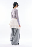 Tiered eyelet flare skirt