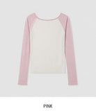Ray Two-Tone See-Through Raglan Long Sleeve
