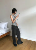 FRILL SHIRRING SLEEVELESS