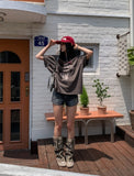 Bello Crop Print Short Sleeve T-shirt