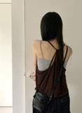 Mayata Vintage Halter Strap Point Layered Sleeveless
