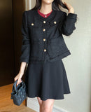 Coped Round Tweed Short Jacket