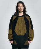 Paneled Mixed Knit Sweater