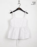 Pocon Shirring Ribbon String Corset Sleeveless Blouse