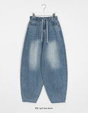 [unisex] Hadaki Banding String Washing Balloon Wide Denim Pants