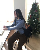 Phen Daisy Flower Collar Two Way Knit Zip-up