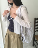 Ore Stripe Shirring Shoulder Crossbody Bag