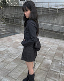 Bobo Black Denim Cargo Mini Skirt
