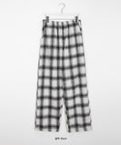 [unisex] Meld banding hairy check string pants