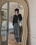 Early linen pintuck banding slacks