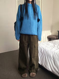 Tonijon Pocket Cotton Banding Long Wide Cargo Pants