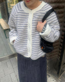 Deimi stripe fleece crop jumper