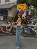 Trackline wide denim pants