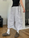 Bloss Pintuck Cargo Sweat Bermuda Pants