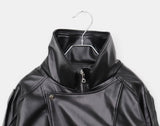 Allin Belt Overfit Leather Jacket Jumper