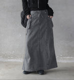 Pigmented cut cargo long skirt