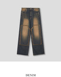 Western wide double knee denim