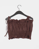 Welve Smoking Shirring Sleeveless Bustier Blouse