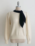 Nael Velvet Tie Pearl Puff Knit